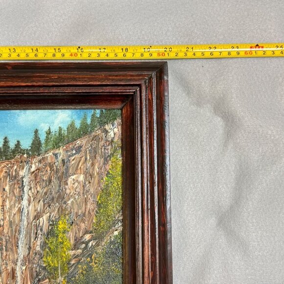 Vintage Multnomah Falls Painting 3D Acrylic Art by Masingill Original 19" x 23" - Picture 13 of 16